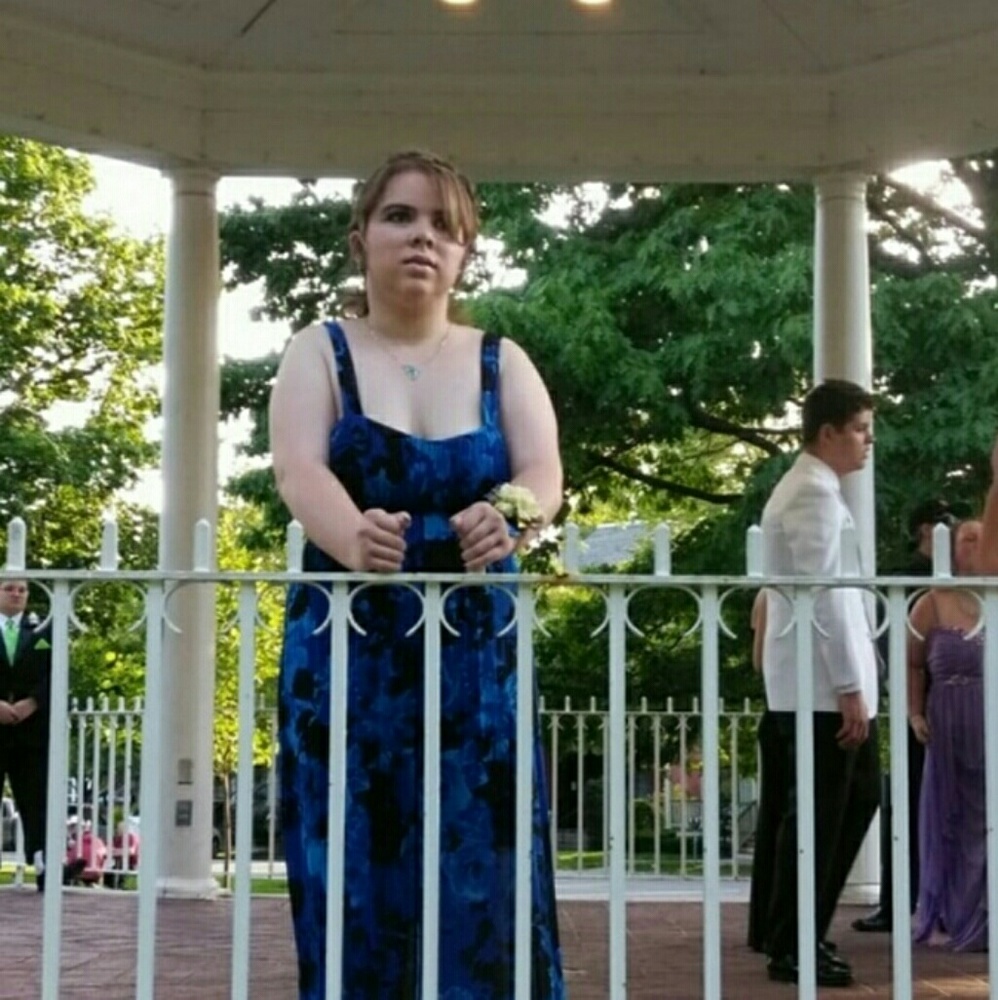 Connected Apparel Blue & Black Floral Dress 10